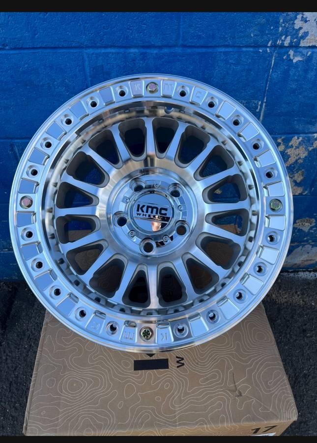 KMC KM239 Impact True Bead Lock Wheels (5 New) 17x9, 5x5, -12 Black or Machined