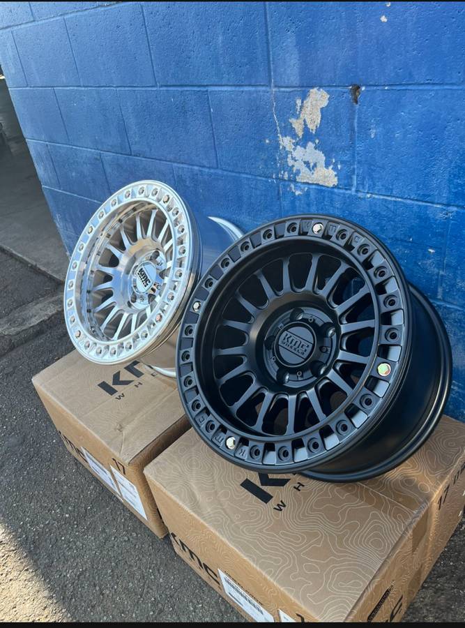 KMC KM239 Impact True Bead Lock Wheels (5 New) 17x9, 5x5, -12 Black or Machined