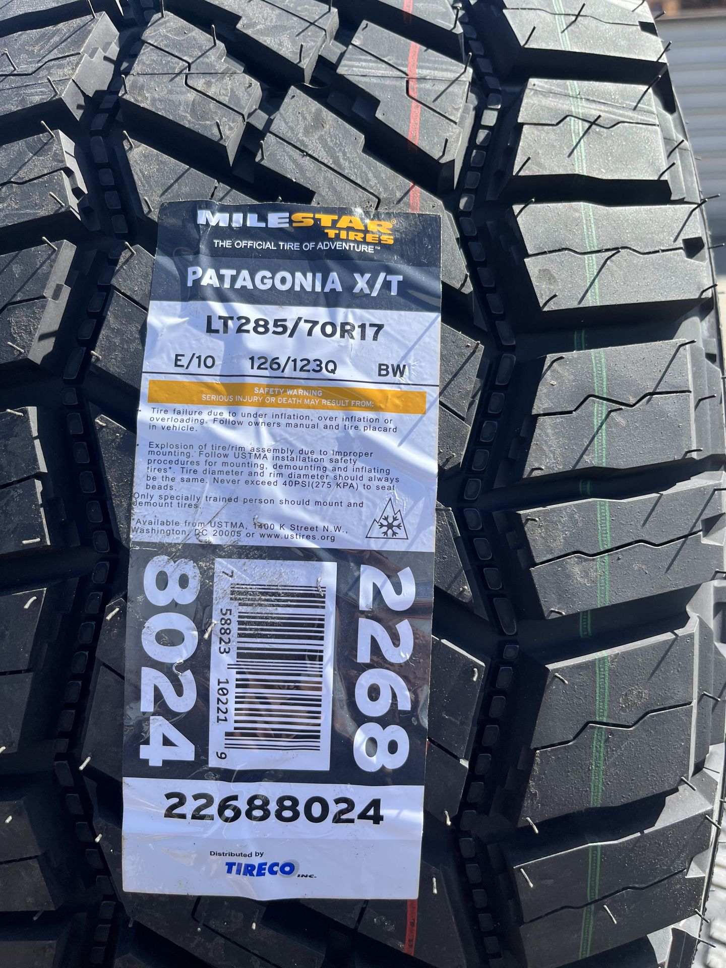 Milestar Patagonia X/T Pro 285-70-17 NEW Set of 4