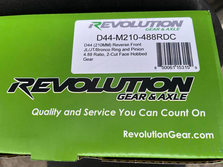 Revolution Gear D44-M210-488RDC Front 4.88 Ring & Pinion for Wrangler JL/Bronco