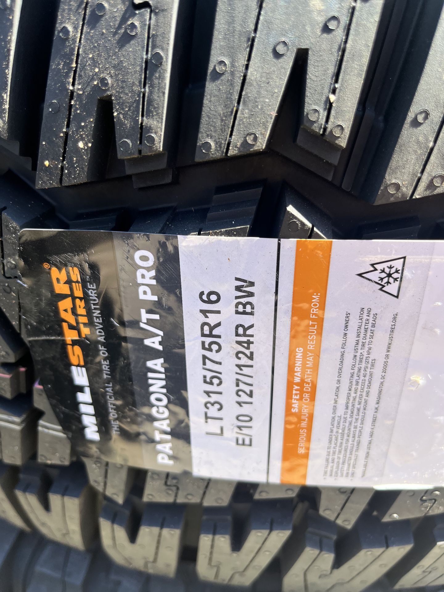 Milestar Patagonia A/T Pro 315-75-16 NEW Set of 4